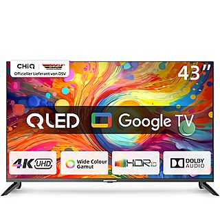 TV QLED 43" - CHIQ U43QM8G, QLED 4K, Smart TV, DVB-T2 (H.265), Negro