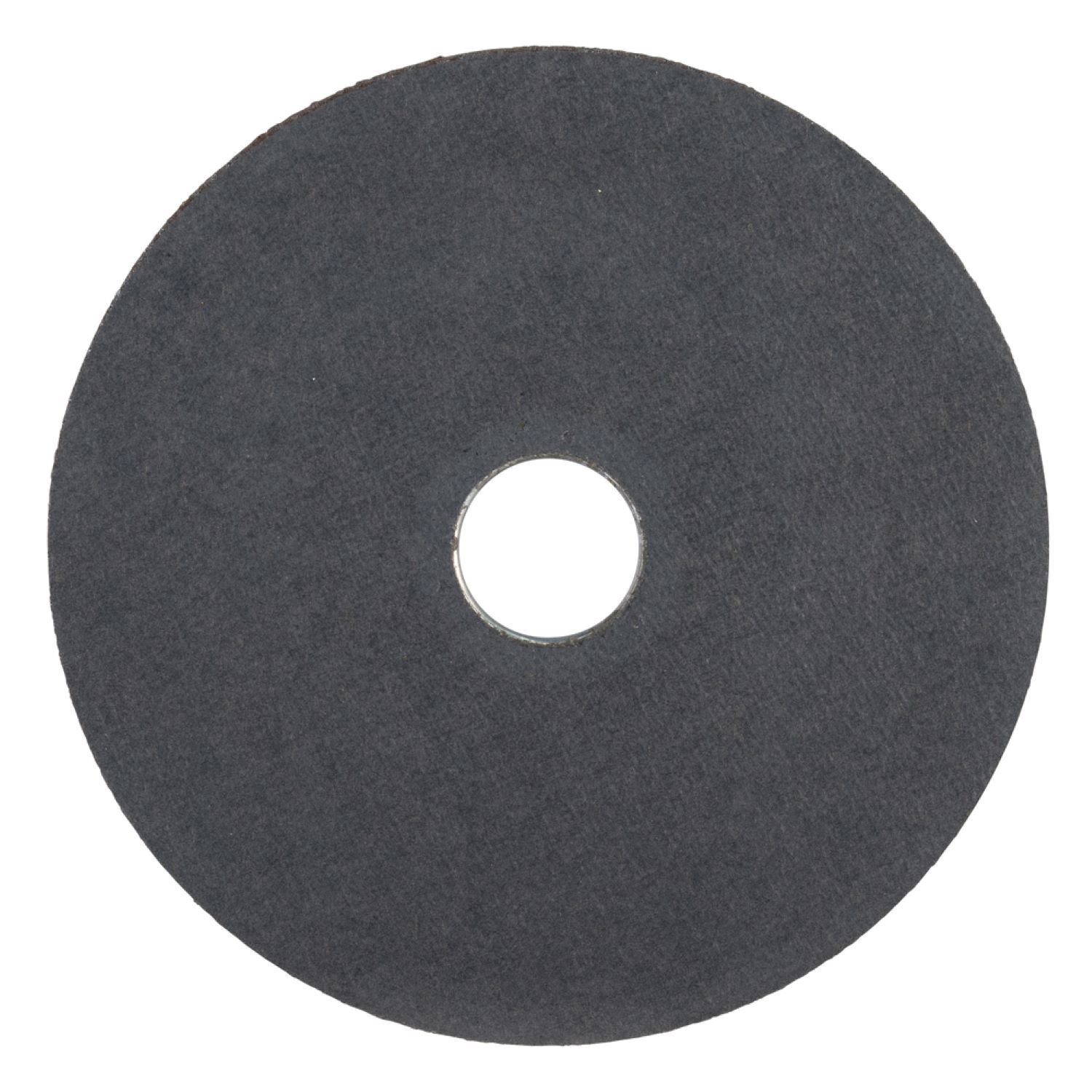 Un disco da taglio circolare grigio scuro con un foro centrale bianco.