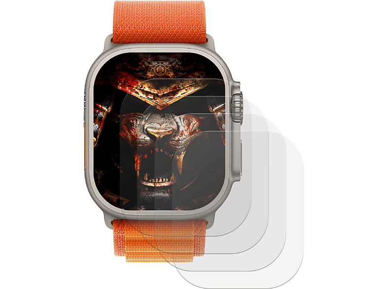 PROTECTORKING 4x Flexibles Nano-Glass Ultra Apple 3D 49mm) KLAR Apple Watch Displayschutzfolie(für