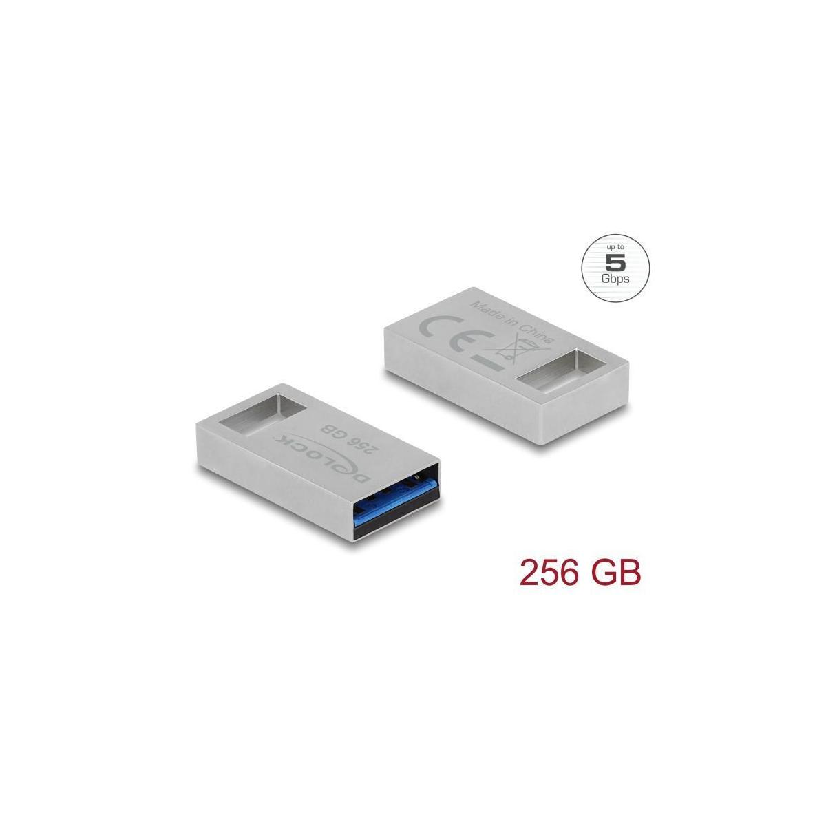 DELOCK 54006 USB Stick (Silber, 256 GB)