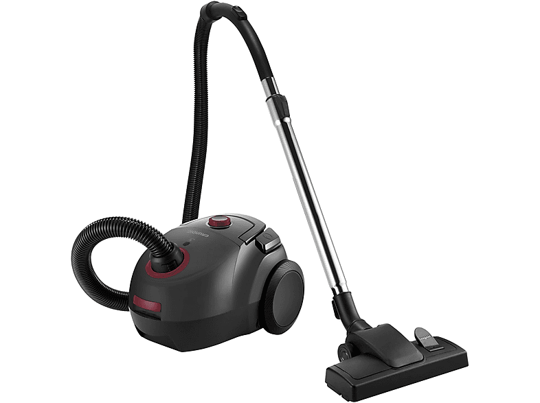 GRUNDIG VCC 3850 A Zylinder-Vakuum Staubsauger, maximale Leistung: 800 Watt, Schwarz/Rot)