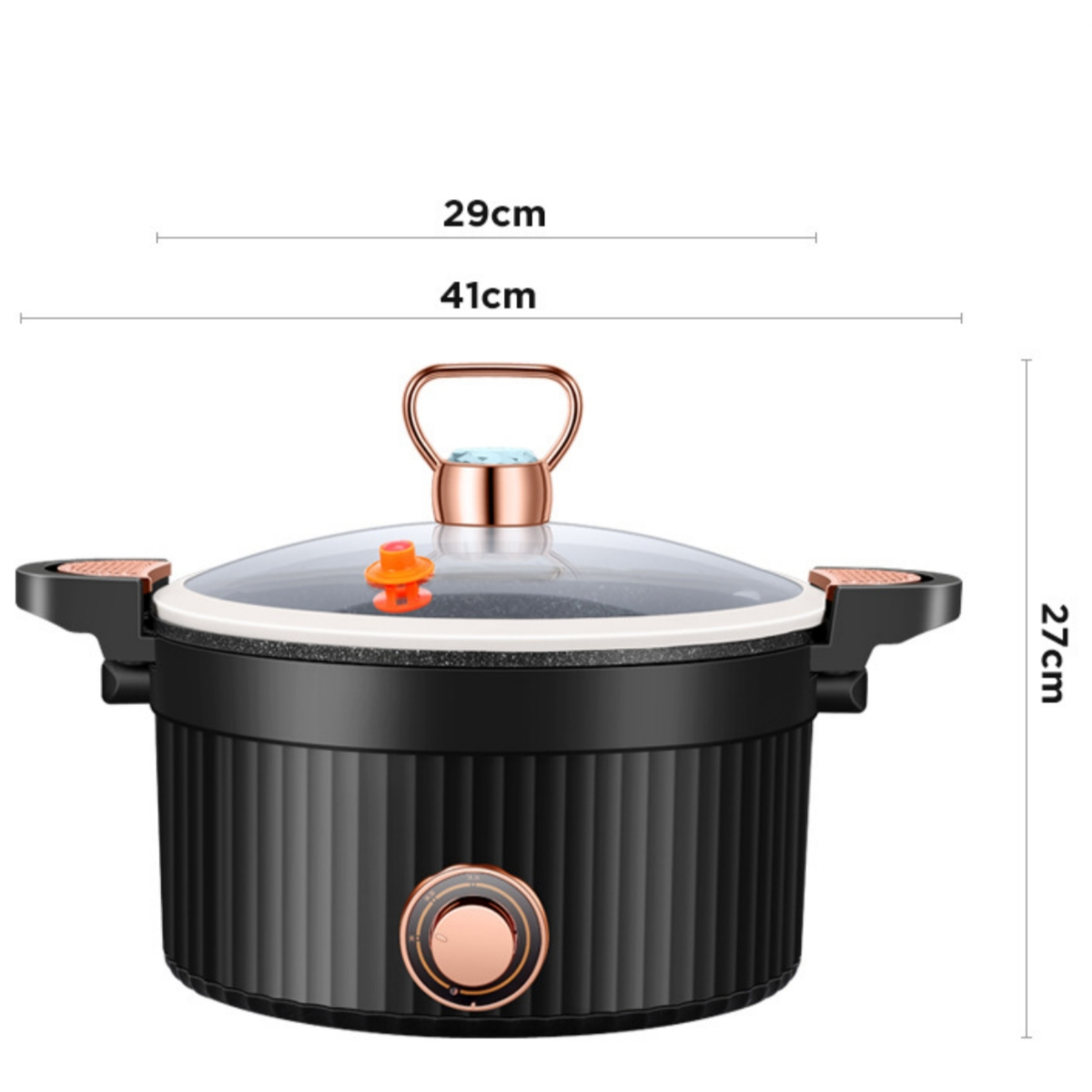 Erhitzen Kapazität Kochtopf, Elektronischer SHAOKE Sofortiges Mikrodruckkocher 7.5L Schwarz)