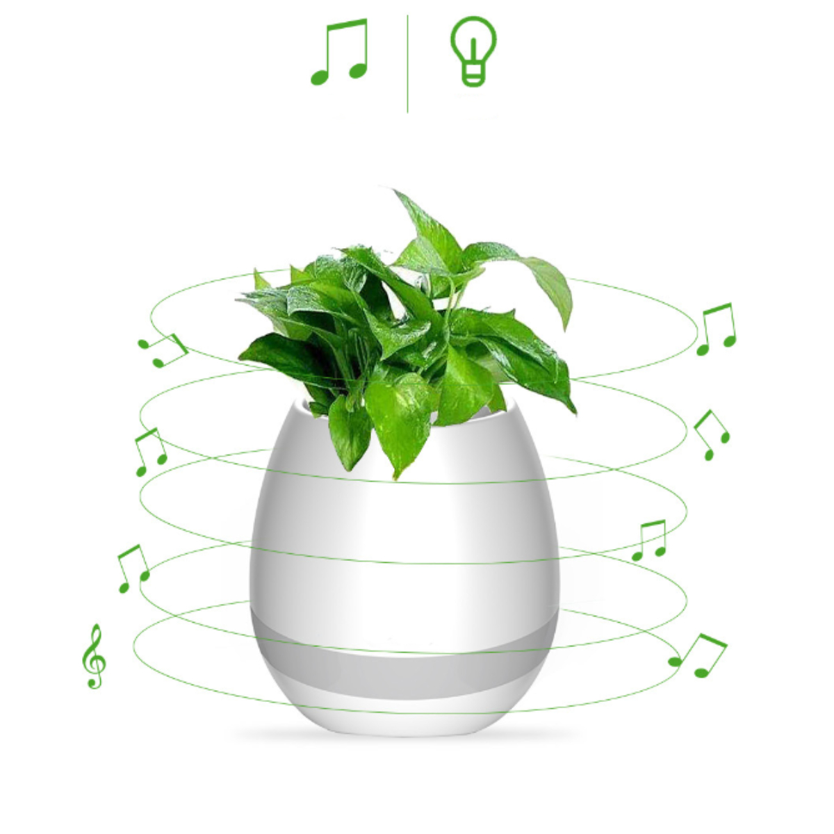 Farben Weiß Bluetooth ENBAOXIN Musik Modus Blumentopf, 7 Lautsprecher-Smart Nachtlicht Bluetooth-Lautsprecher,