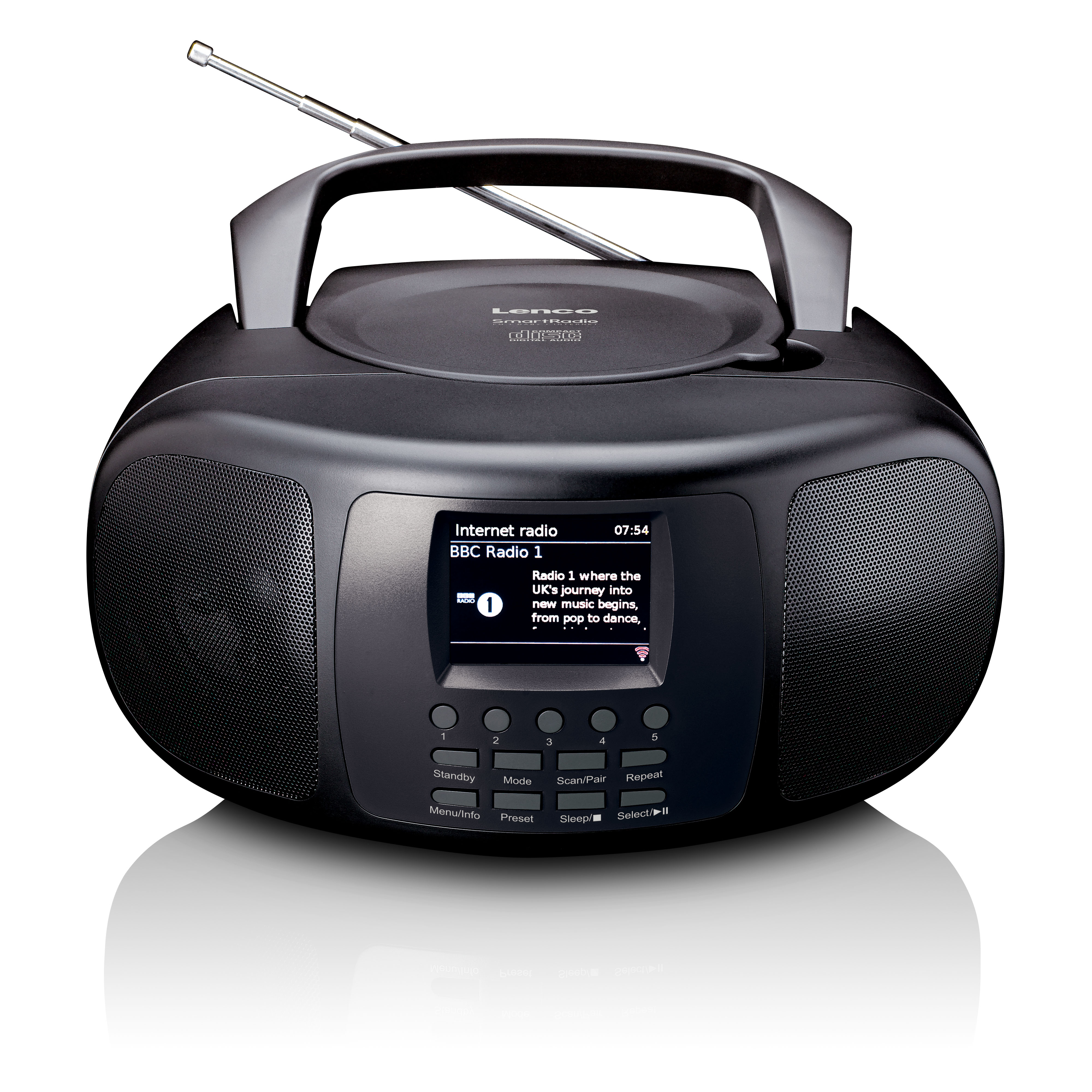 LENCO SCD-6000BK CD-Player Boombox, Digital, DAB, DAB+, FM, Internet Radio, Schwarz