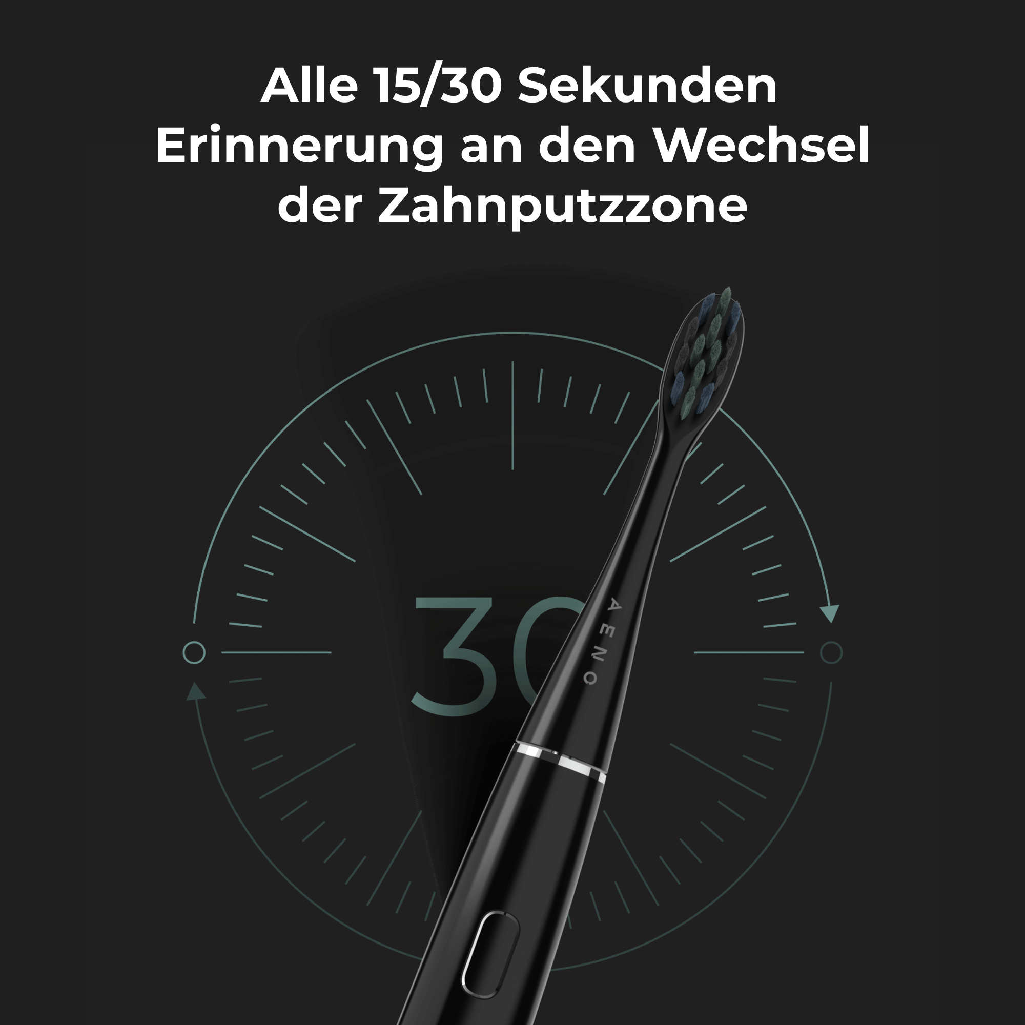 AENO Elektrische Schwarz, Zahnbürste Schallzahnbürste 4 U/min, kabelloses Laden, + IPX7 Modi 46000 Smart, Schwarz DB2S