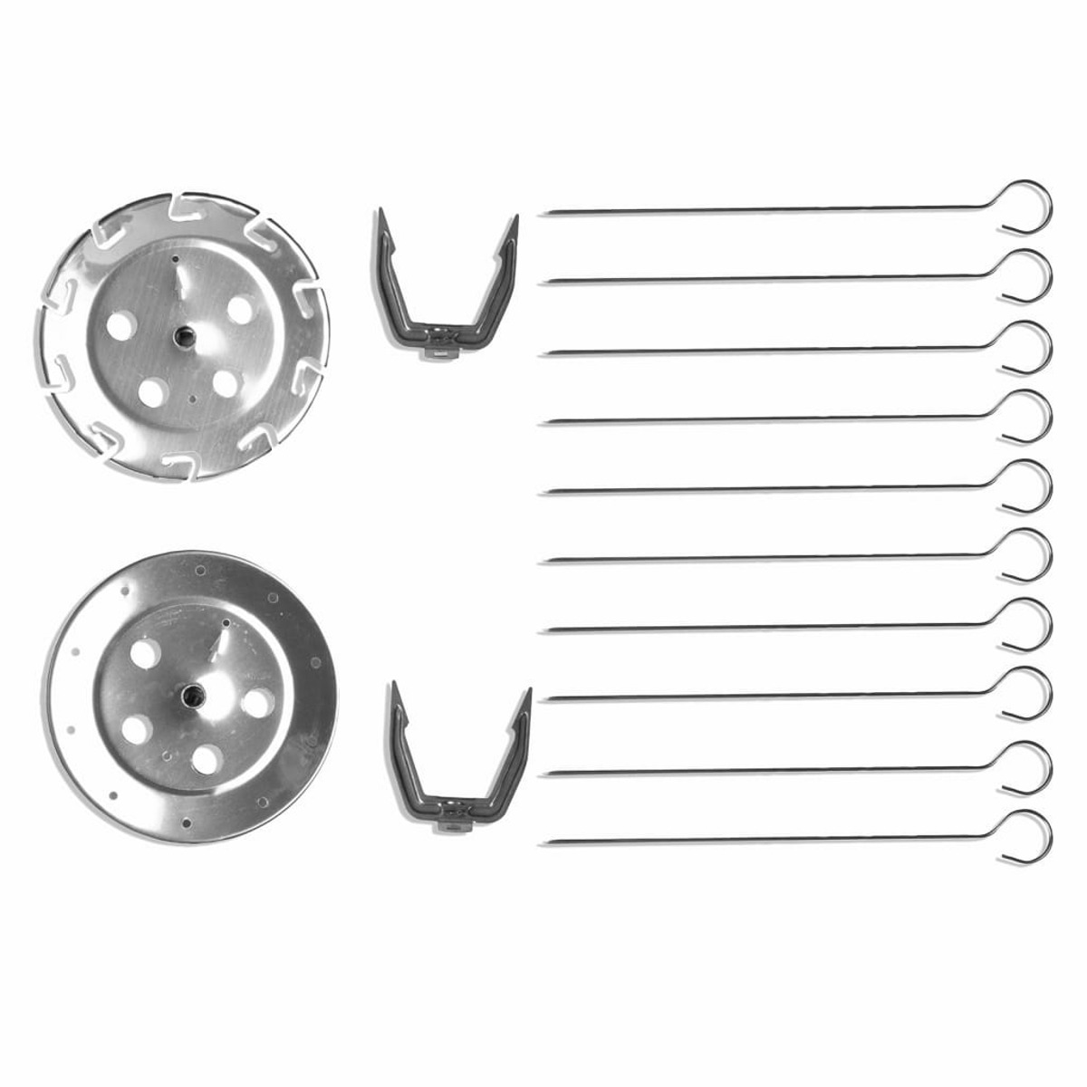 Accessori per forno a girarrosto: spiedini, piatti girevoli e hardware.
