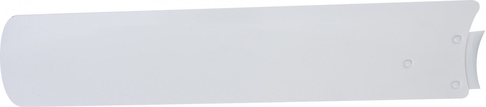 Weißes Deckenventilatorblatt. Einfaches Design und Form. Befestigungslöcher sind sichtbar.