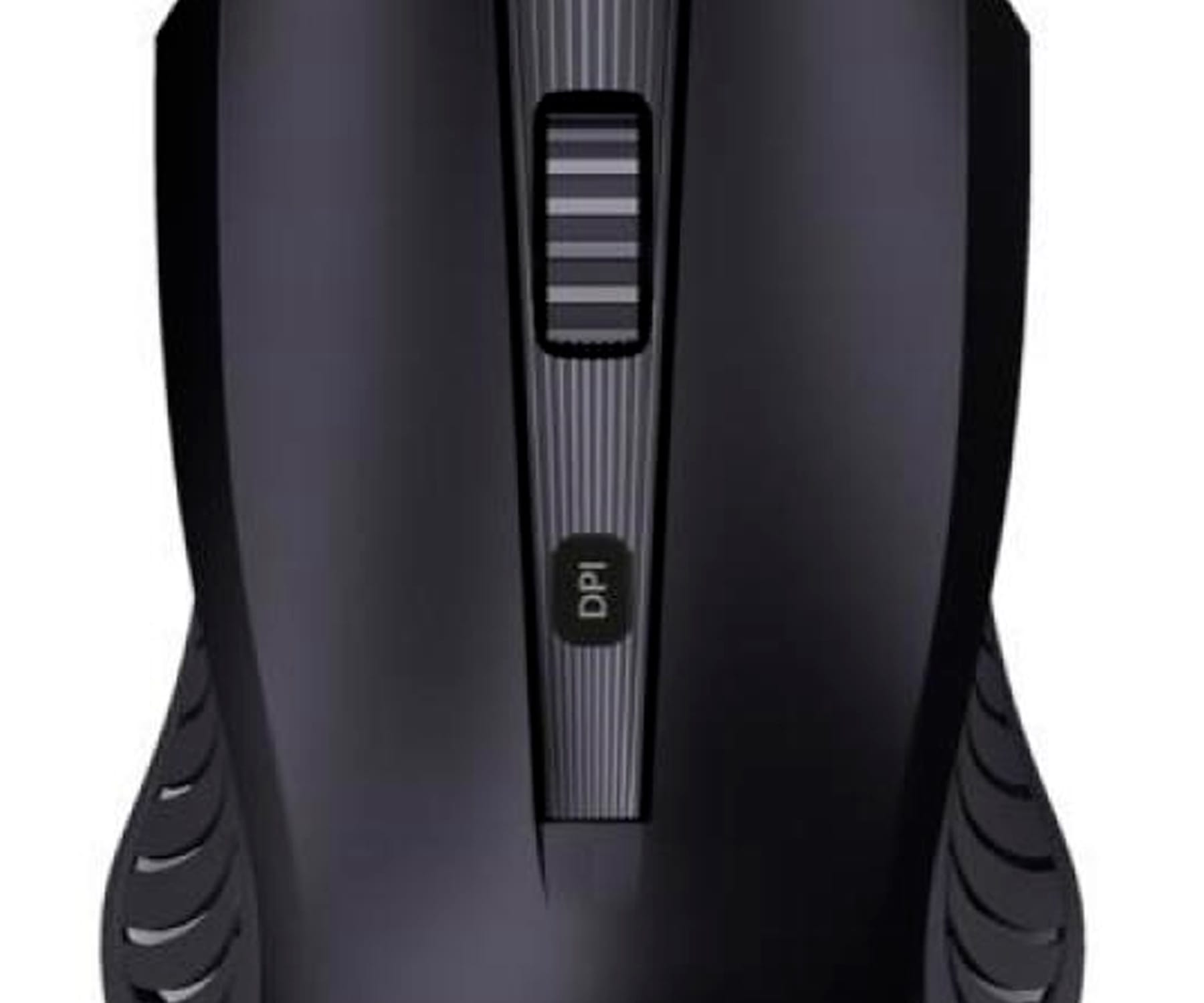 Zbliżenie czarnej myszy komputerowej.