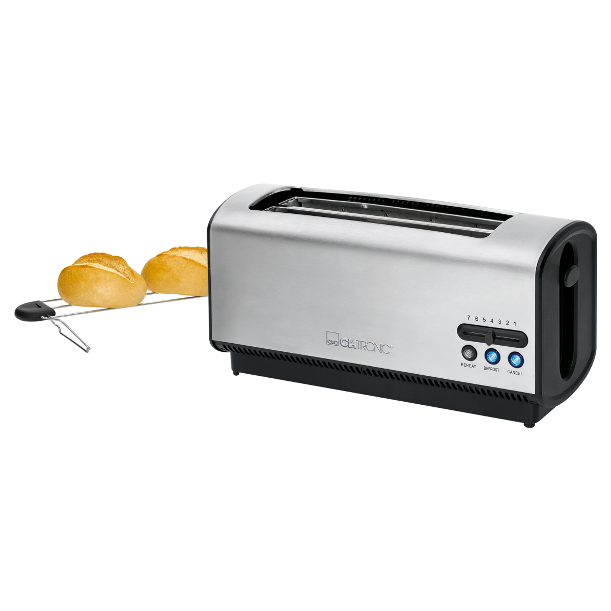 2) Silber 3687 Toaster Watt, CLATRONIC (1200 Schlitze: TA