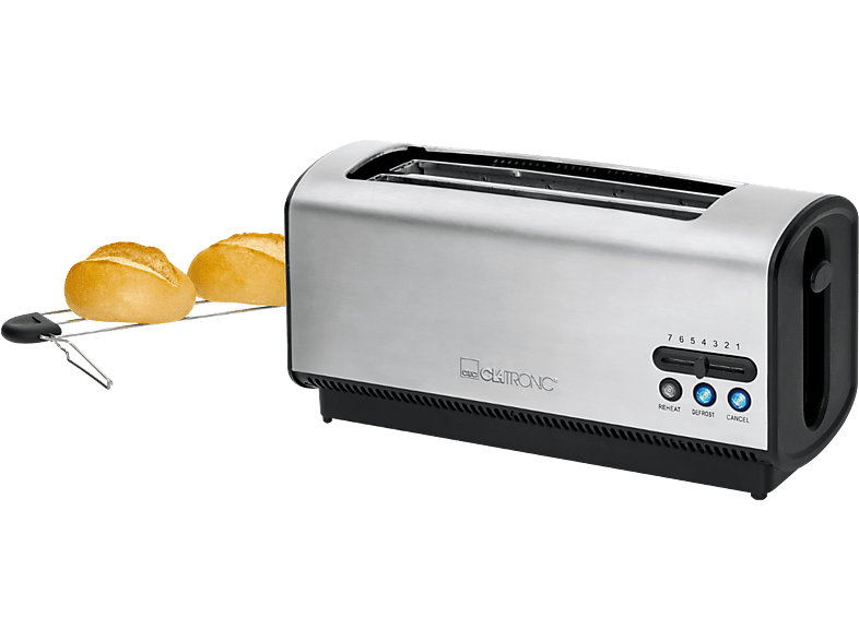 CLATRONIC TA 3687 Toaster Silber (1200 Watt, Schlitze: 2)