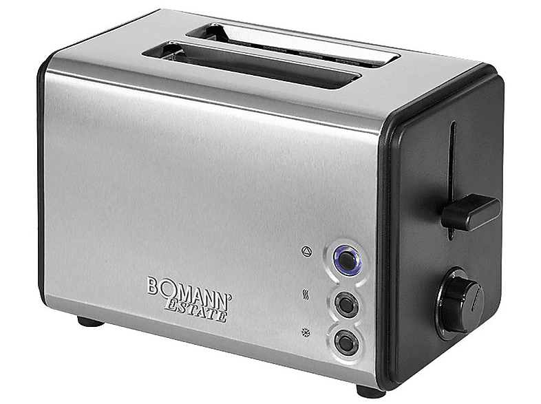 BOMANN TA1371CB ESTATE 2,0) Silber (850 Watt, Toaster Toaster Edelstahl Schlitze