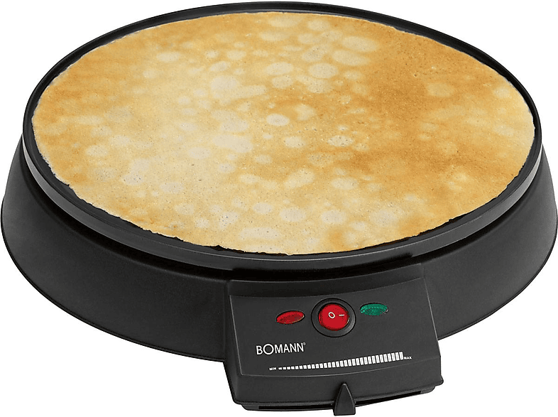 Gofrera BOMANN CM 2221 Crepera Maquina de Hacer Crepes Tortitas Antiadherente Regulador Temperatura Plato 29 900 W Negro