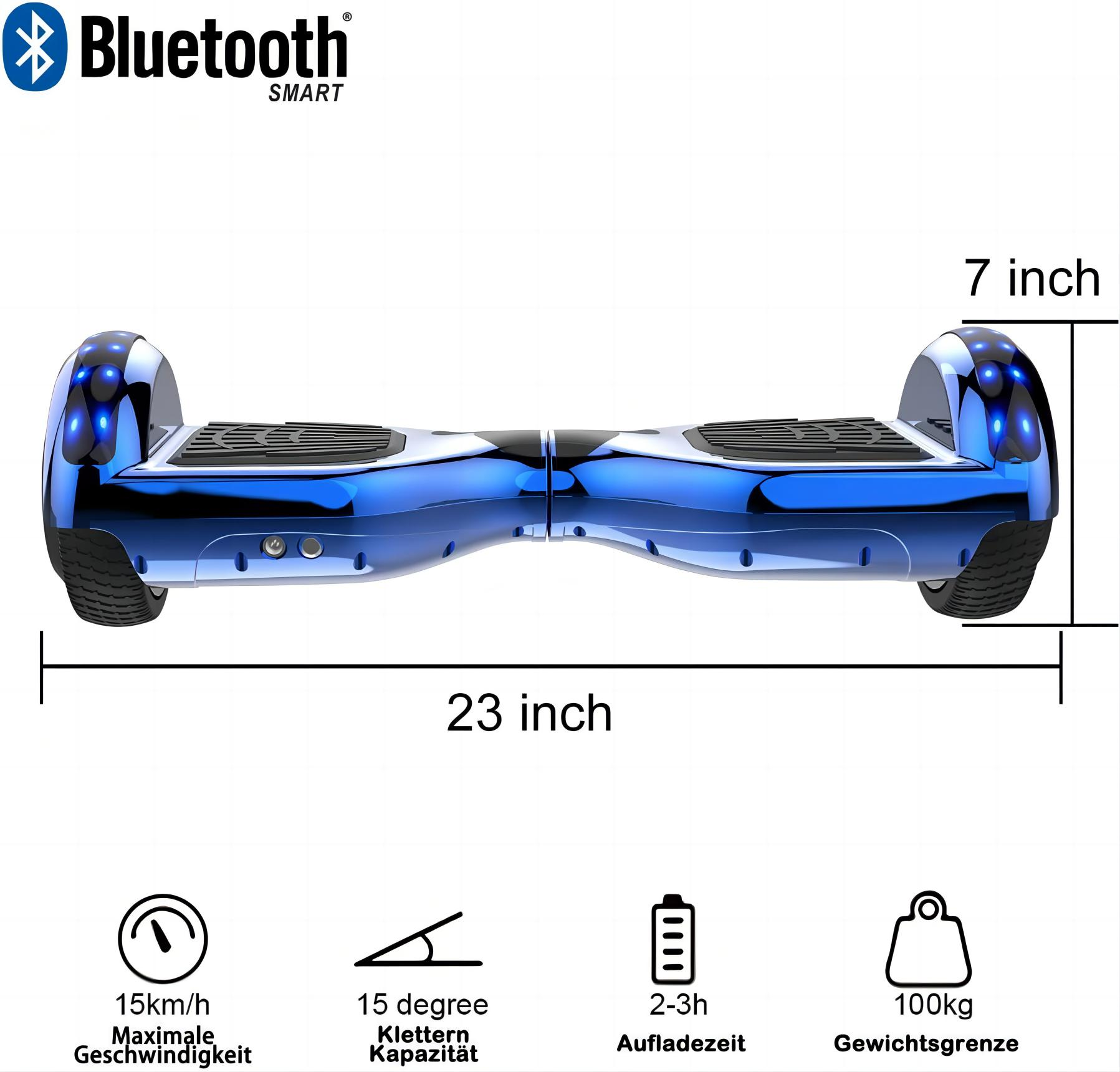 GEEKME JD8 Hoverboard mit Sitz Zoll, Blau Kohlenschwarz) Balance und Board (6,5