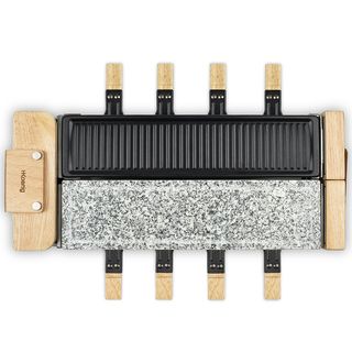 Raclette - H.KOENIG WOD360, 1400 W, Negro, madera y gris