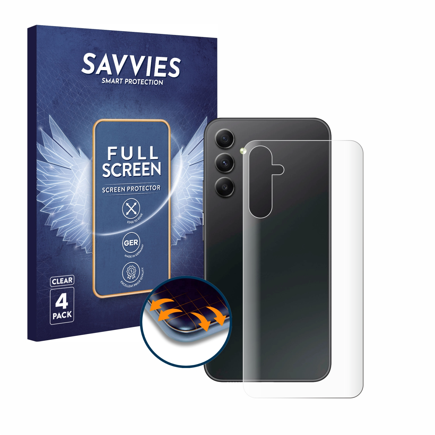 Edition) Schutzfolie(für 5G Flex SAVVIES A34 4x 3D Samsung Curved Enterprise Full-Cover Galaxy