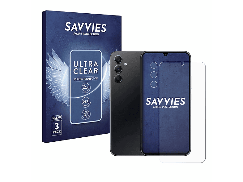 SAVVIES 6x klare Schutzfolie(für Samsung A34 5G Edition) Galaxy Enterprise