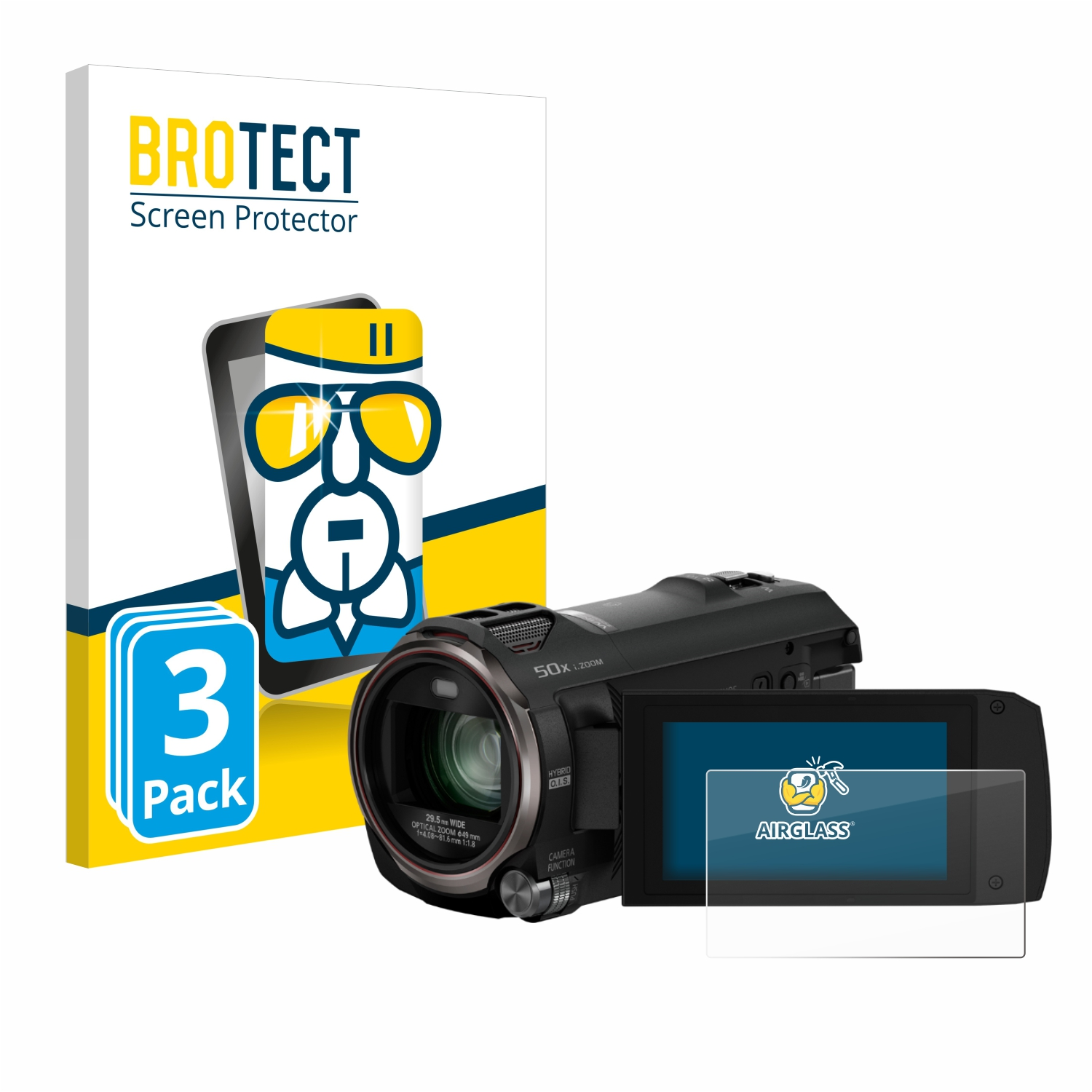 klare 3x BROTECT HC-V785) Schutzfolie(für Airglass Panasonic
