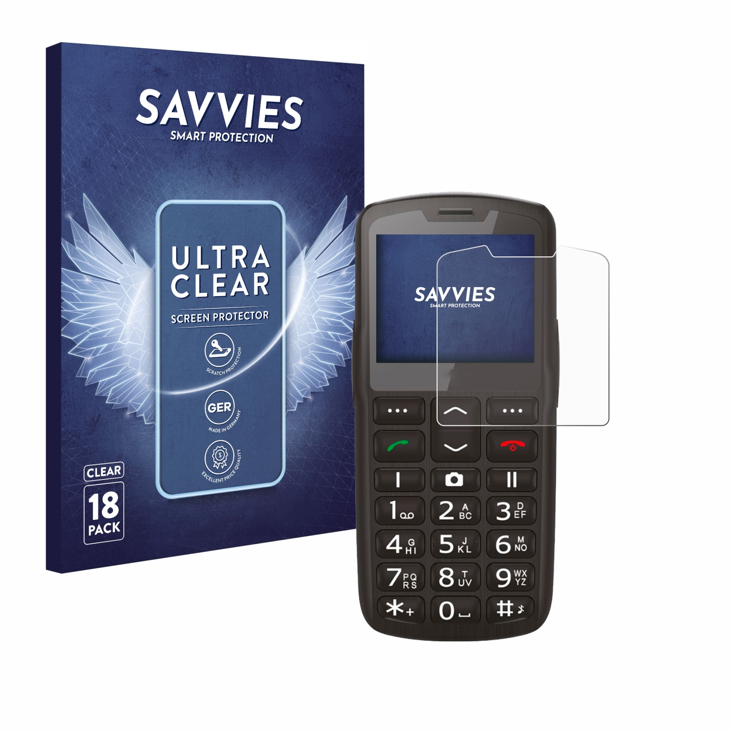 SAVVIES LTE) 18x SL260 Beafon klare Schutzfolie(für