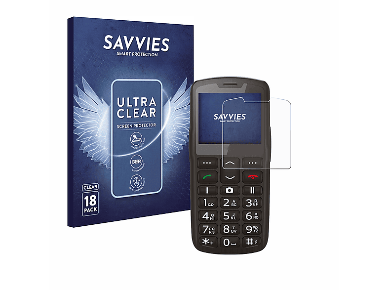 SAVVIES LTE) 18x SL260 Beafon klare Schutzfolie(für