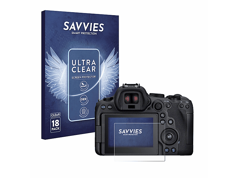 SAVVIES 18x klare Schutzfolie(für Canon R6 II) EOS Mark