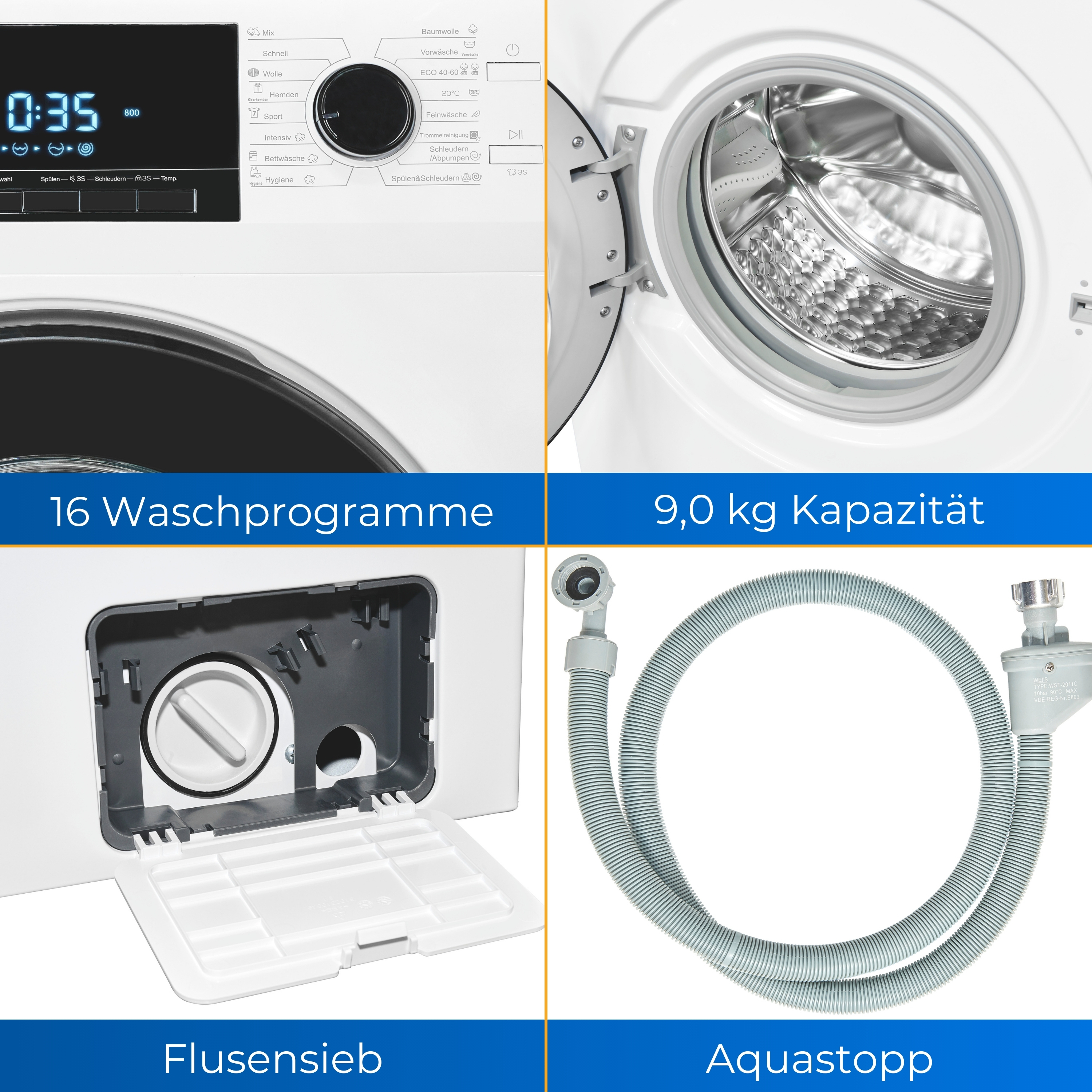 WA9214-340A Waschmaschine (9,0 kg, A) EXQUISIT