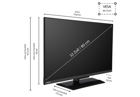 TOSHIBA 32LV3E63DAZ LED Zoll | Full-HD, TV / SMART 80 MediaMarkt 32 cm, (Flat, TV)