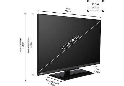 TOSHIBA 32LV3E63DAZ LED TV (Flat, 32 Zoll / 80 cm, Full-HD, SMART TV) |  MediaMarkt