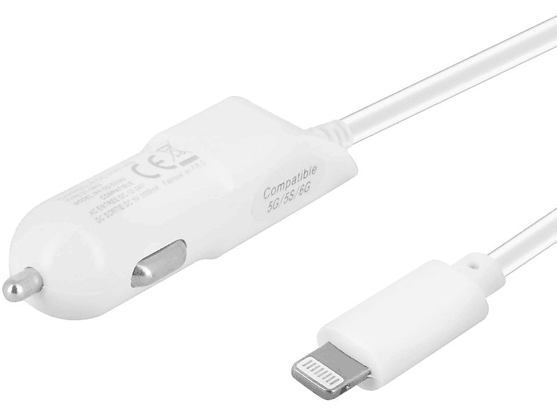 AVIZAR Netzteil, 1A Apple Lightning Wand-Ladegerät KFZ-Ladegeräte Universal, Weiß