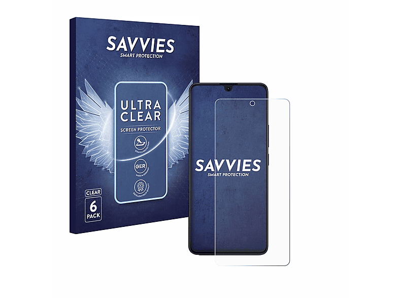 SAVVIES 6x klare Schutzfolie(für Redmi Note 13R Pro) Xiaomi