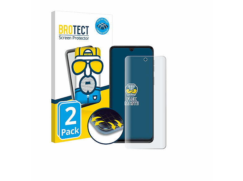 BROTECT 2x Flex matt Full-Cover 3D Curved Schutzfolie(für Motorola Moto G54)