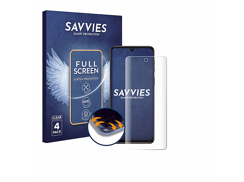 SAVVIES 4x Flex Full-Cover 3D Curved G54) Motorola Schutzfolie(für Moto