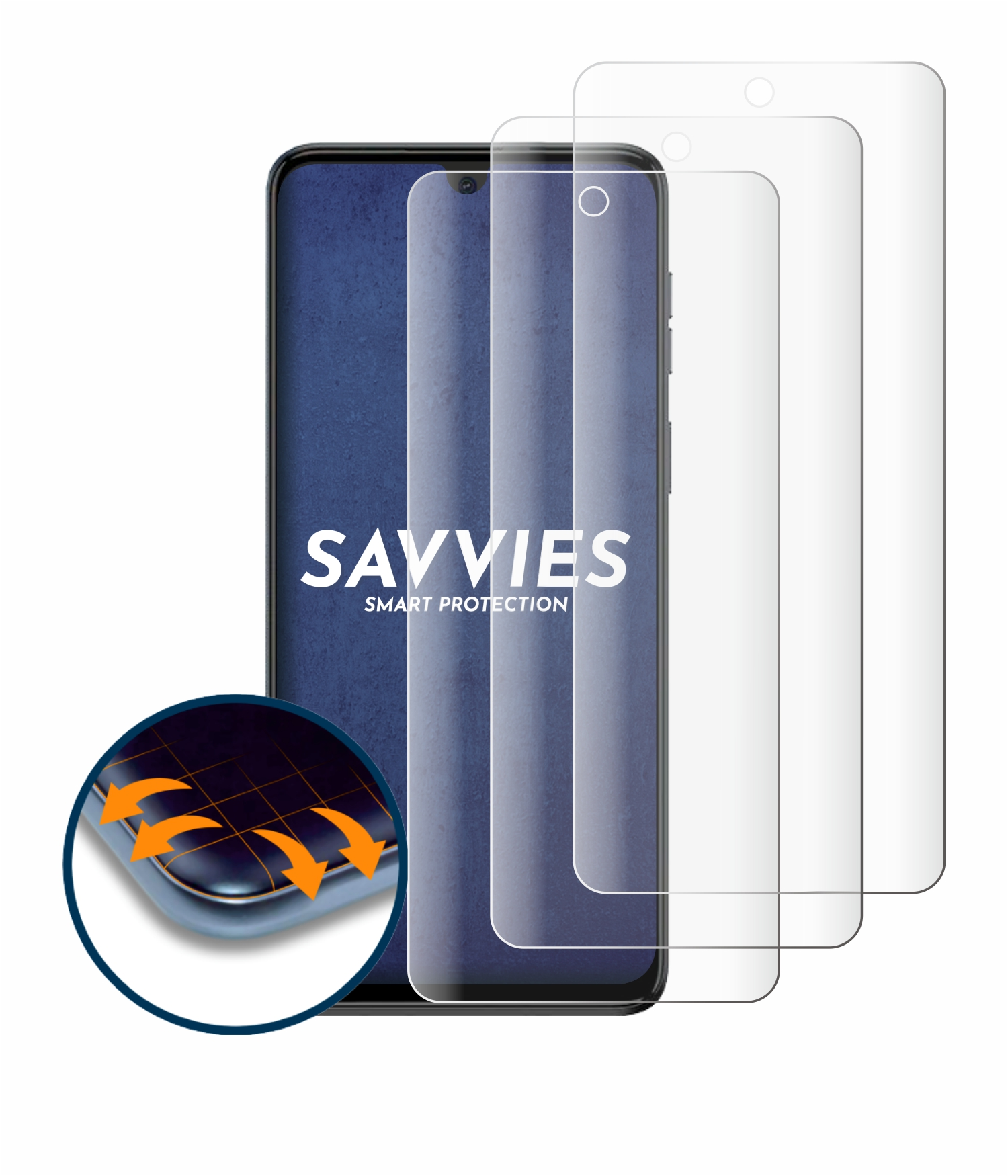 SAVVIES Motorola Curved Schutzfolie(für 3D 4x Moto G54) Flex Full-Cover
