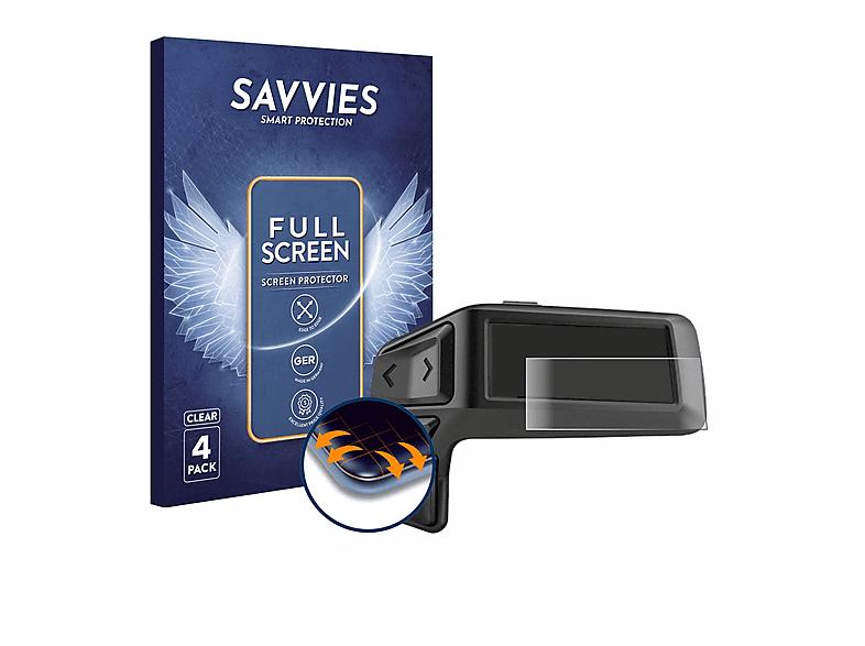 SAVVIES 4x Flex Full-Cover 3D Curved Schutzfolie(für Bosch Purion 200)