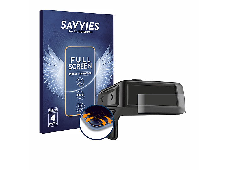 savvies 4 Pezzi Full-Screen Pellicola Protettiva per Garmin Venu Sq Full Cover Pellicola Copertura [Completa Trasparente, 3D Curved, Proteggi Schermo