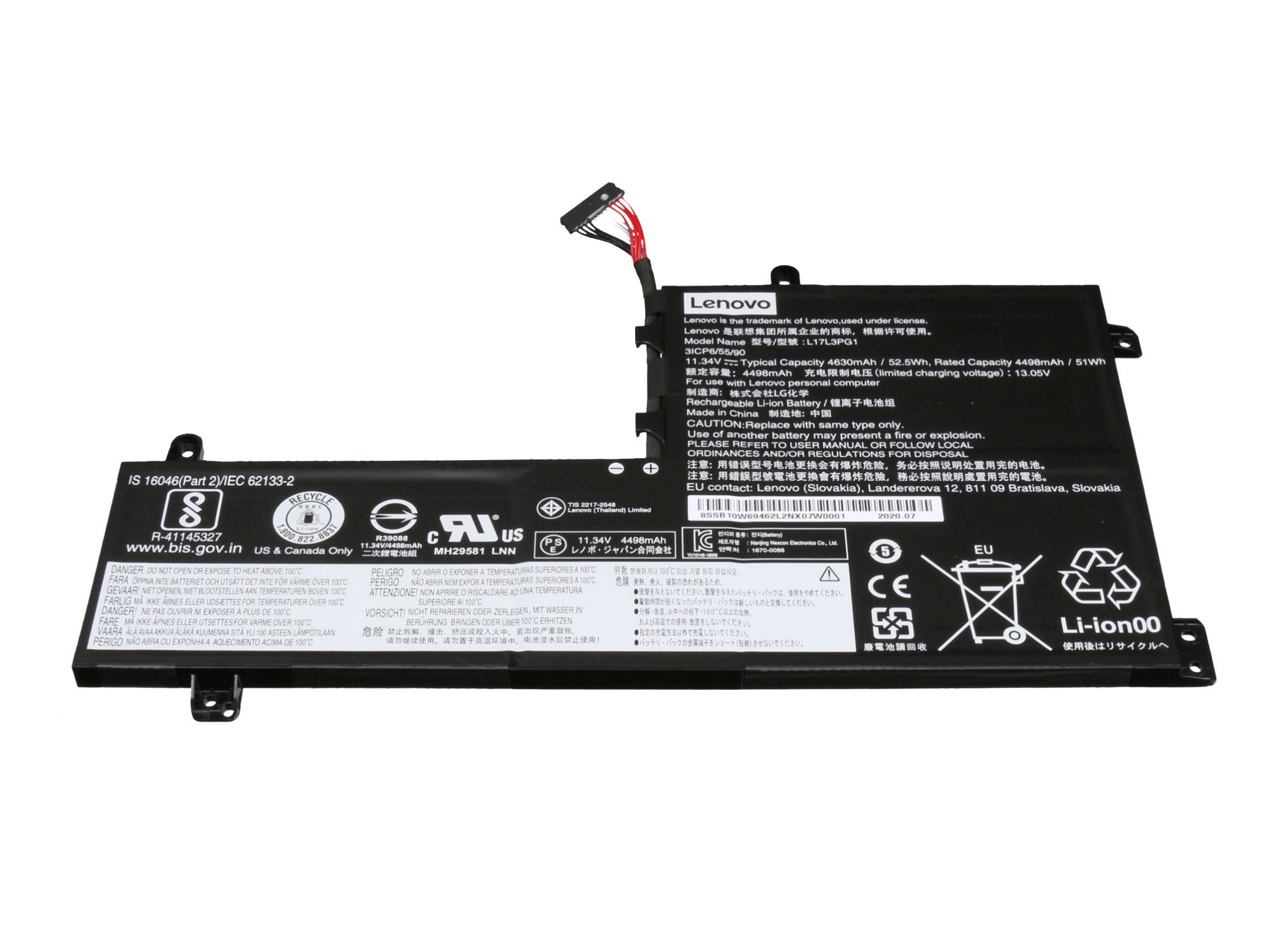 LENOVO 5B10T30215 Original Li-Polymer Akku, mAh 11.34 4630 Volt