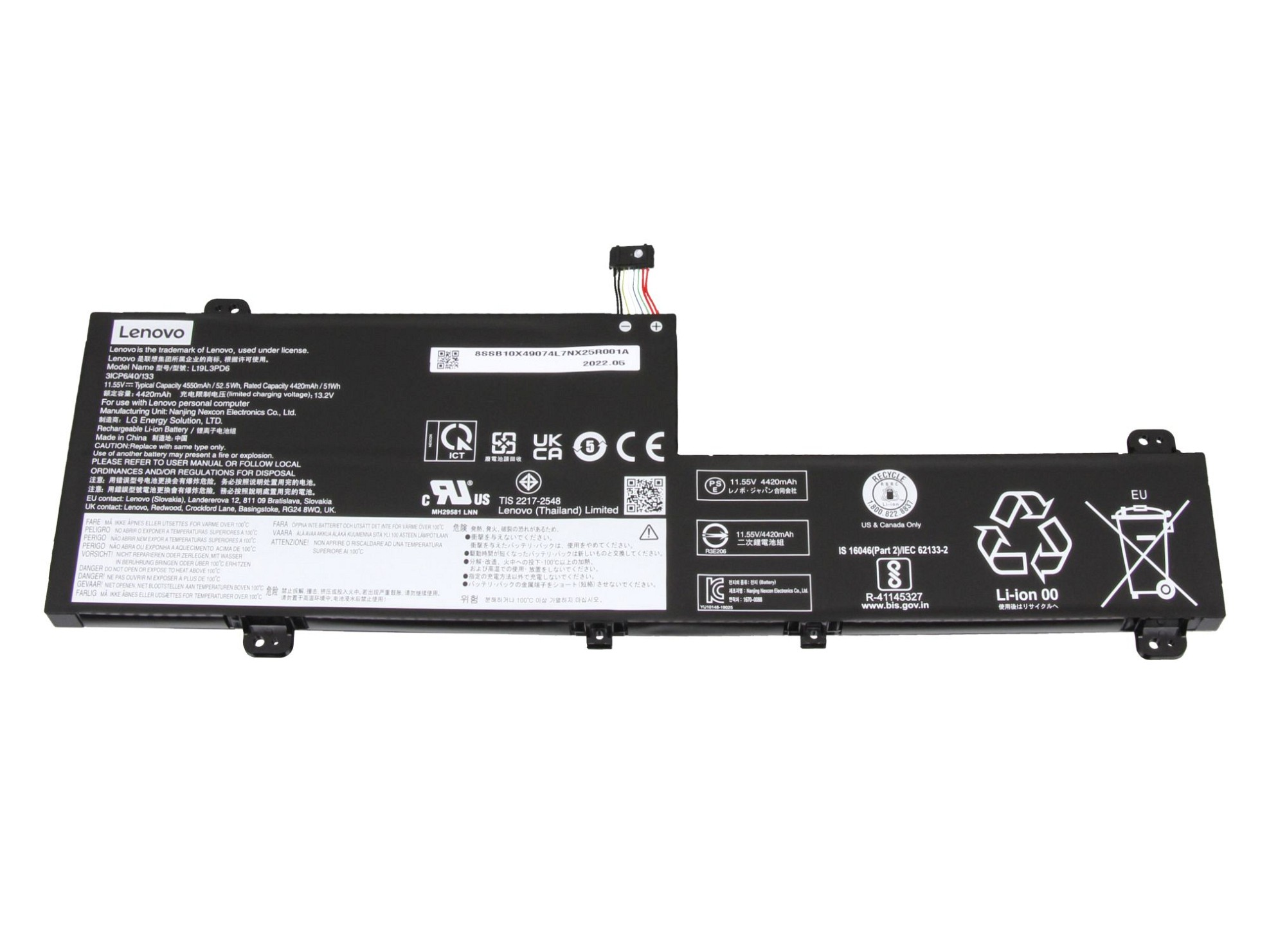 11.55 Original L19C3PD6 Li-Polymer mAh LENOVO Akku, Volt, 4550