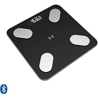 Báscula inteligente - DAM ELECTRONICS Inteligente BT App con análisis corporal. Multi usuario., 180 kg, Negro