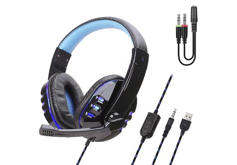 Auriculares gaming - SY733MV . gaming con micro, conexión minijack para PC,  portátil, PS4, Xbox One, móvil, tablet DAM ELECTRONICS, Supraaurales, Azul