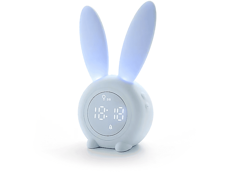 Reloj despertador infantil Conejito con luz. Apagado agitando. Batería  recargable.