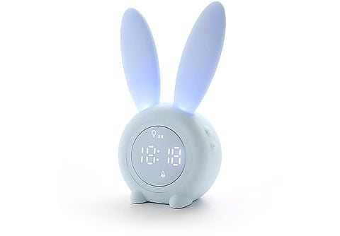 Despertador - Infantil Conejito con luz. Apagado agitando. Batería  recargable DAM ELECTRONICS, Azul Claro