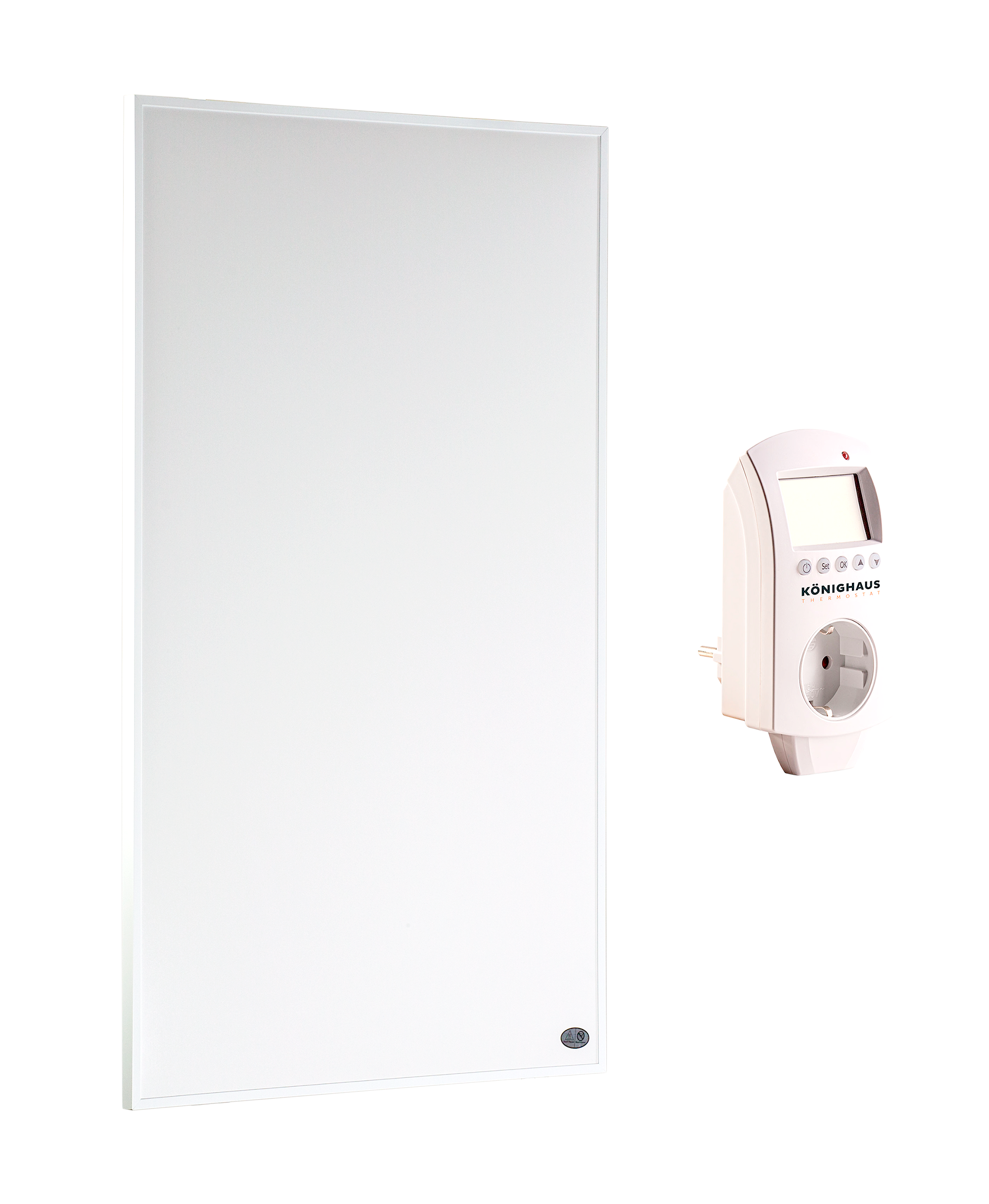 Könighaus infraroodverwarming - 1000 watt, met TÜV Süd en 5 jaar garantie ✓ Dubbele oververhittingsbeveiliging ✓ Verwarming in 2-4 minuten op temperatuur ✓ Voor wandmontage ✓ incl. thermostaat