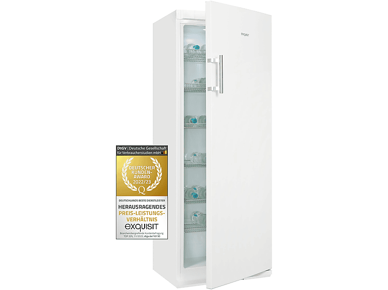 EXQUISIT GKS31-V-H-280F weiss Gewerbekühlschrank (138,00 kWh/Jahr, F, 1630  mm hoch, weiß) | MediaMarkt