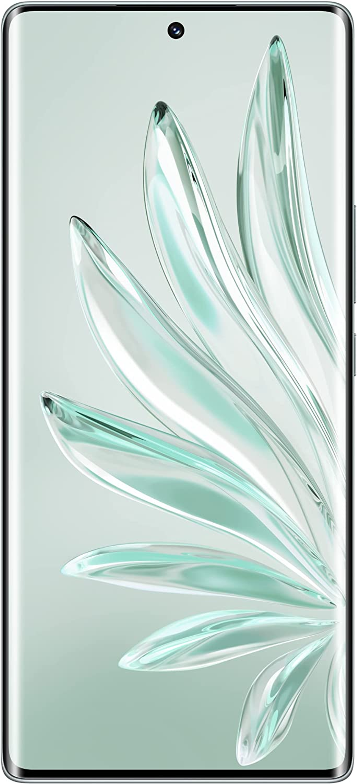Ein Smartphone mit floralem Hintergrund, der auf dem Bildschirm angezeigt wird.