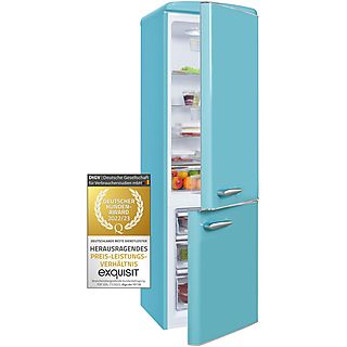 Frigorífico combi - EXQUISIT RKGC250-70-H-160E, 1830 mm, Azul Turquesa, Instalación Incluida + Retirada Producto Antiguo