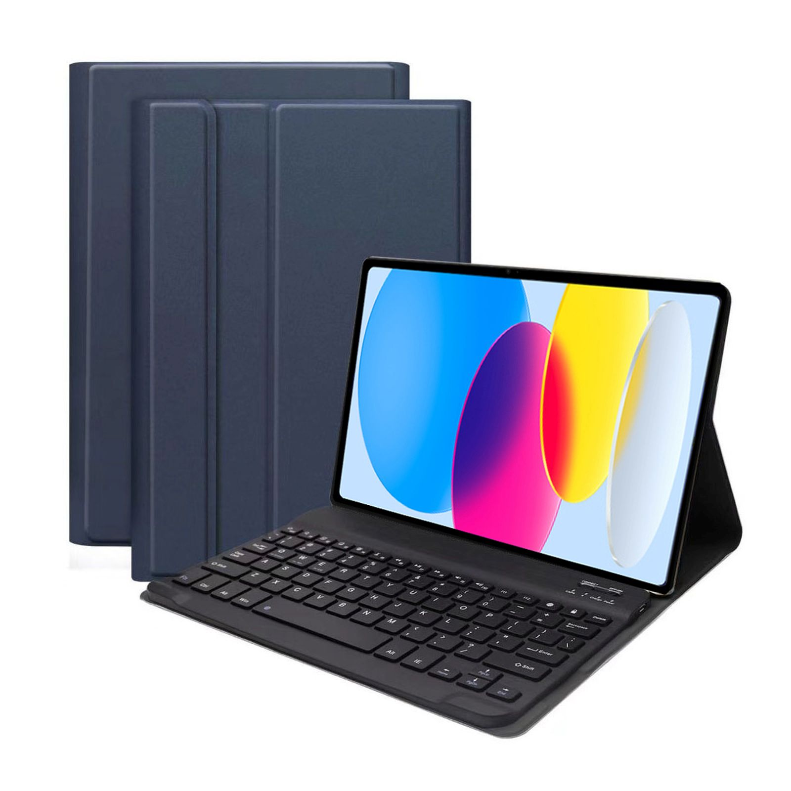 2in1 10. Hülle Gen Schutzhülle 2022 iPad 10.9 Zoll Apple LOBWERK Blau für Kunststoff, Set Bookcover Bluetoothfür