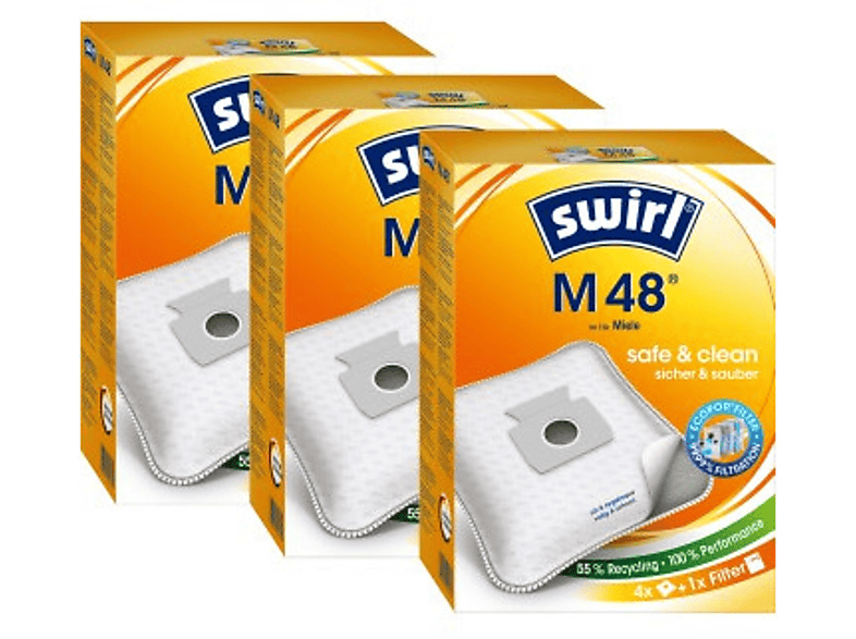 SWIRL M Pack EcoPor® Staubsaugerbeutel 3er 48