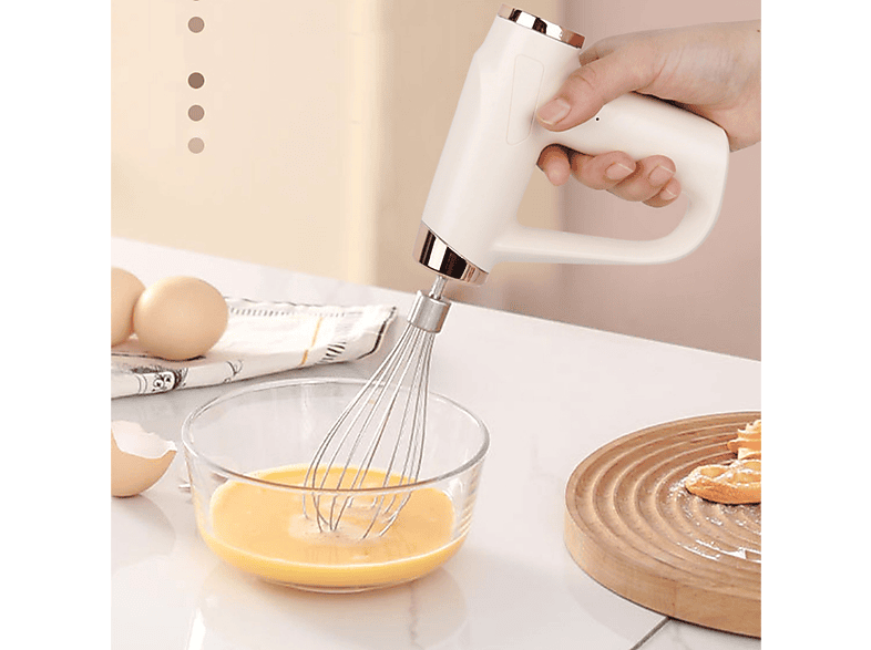 OOKURA Schnurloser elektrischer Schneebesen Haushalt Kleines Backen Sahne Aufschlaggerät Mixer Mixer Schwarz (100 Watt)
