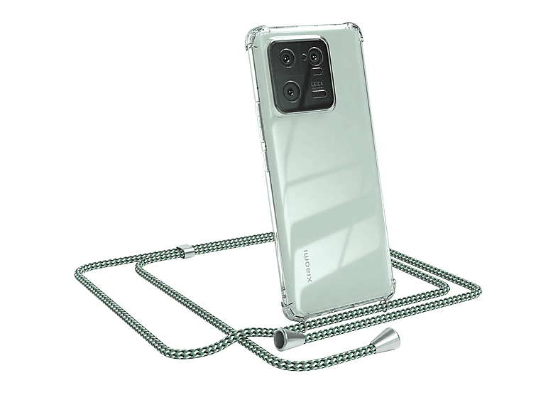 13 CASE Weiß Pro, Xiaomi, Umhängeband, Grün Cover mit Umhängetasche, Clear EAZY