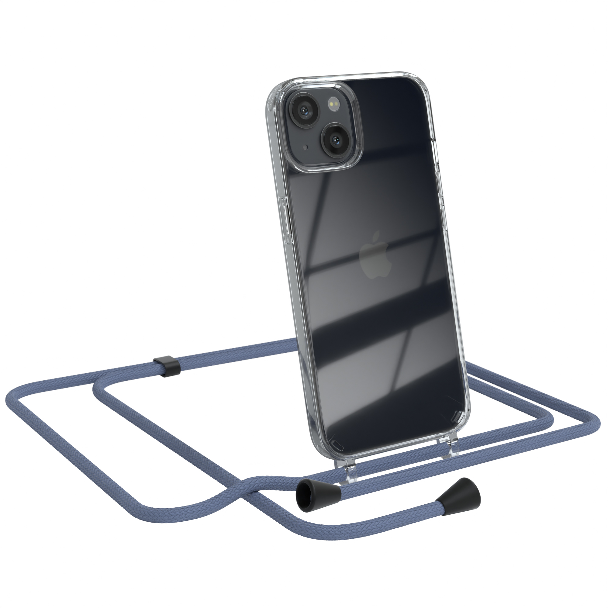 Umhängetasche, EAZY Umhängeband, mit iPhone Cover 13, Blau CASE Apple, Clear