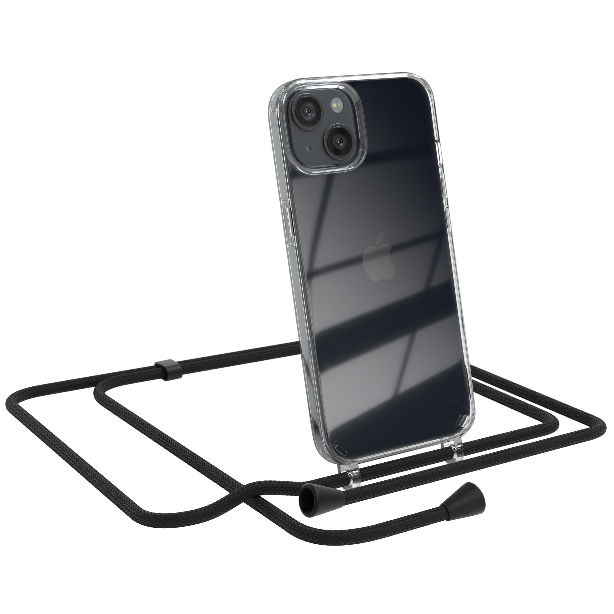 EAZY CASE Clear Cover mit Schwarz 13, Apple, Umhängetasche, iPhone Umhängeband